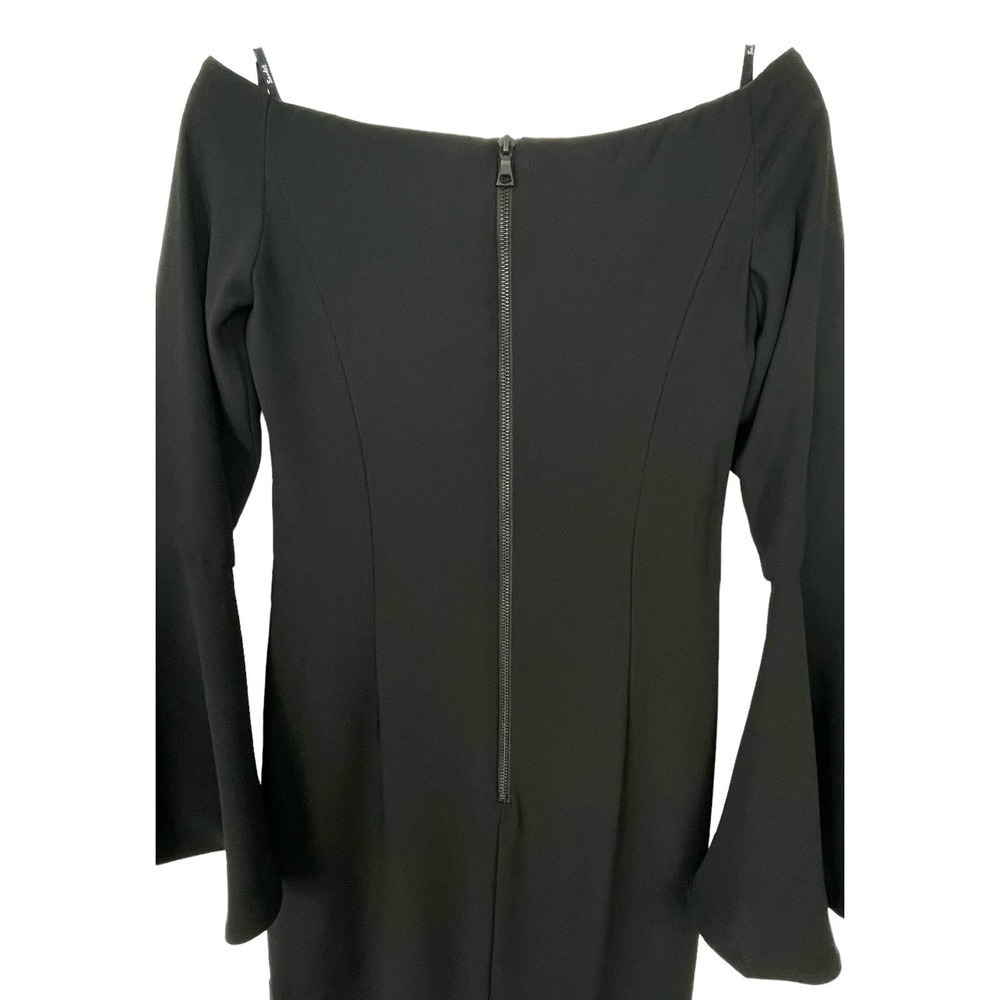 Bardot Arabella Bodycon Flounce Sleeve Black Dress US 4 Cocktail Wedding Party - Picture 9 of 10